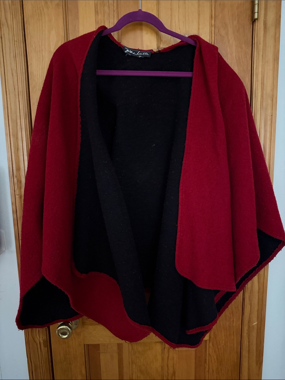 Reversible Wrap Sweater - Red/Black